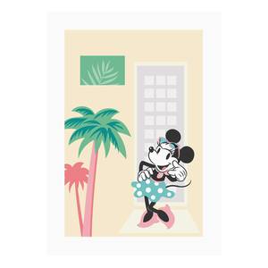 Wandbild Minnie Mouse Palms Mehrfarbig - Papier - 50 cm x 70 cm