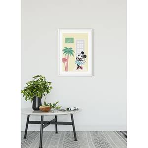 Wandbild Minnie Mouse Palms Mehrfarbig - Papier - 50 cm x 70 cm