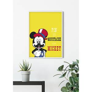 Wandbild Mickey Mouse Moustache Mehrfarbig - Papier - 50 cm x 70 cm