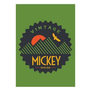 Wandbild Mickey Mouse Vintage Mehrfarbig - Papier - 50 cm x 70 cm