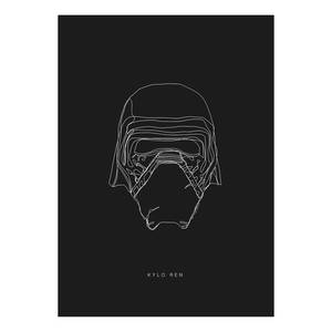 Wandbild Star Wars Lines Dark Side Kylo Mehrfarbig - Papier - 50 cm x 70 cm