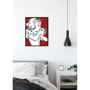 Wandbild Snow White Apple Bite red Rot / Weiß - Papier - 50 cm x 70 cm