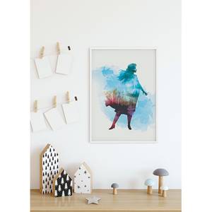 Wandbild Frozen Anna Aquarell Mehrfarbig - Papier - 50 cm x 70 cm