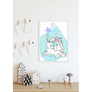 Wandbild Winnie Pooh Beary Sleepy Mehrfarbig - Papier - 50 cm x 70 cm