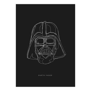 Wandbild Star Wars Lines Dark Side Vader Mehrfarbig - Papier - 50 cm x 70 cm