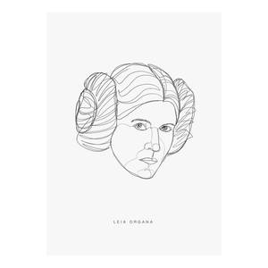 Tableau déco Star Wars Force Faces Leia Multicolore - Papier - 50 x 70 cm