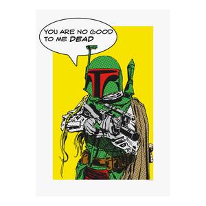 Wandbild Star Wars Comic Quote Boba_Fett Mehrfarbig - Papier - 50 cm x 70 cm