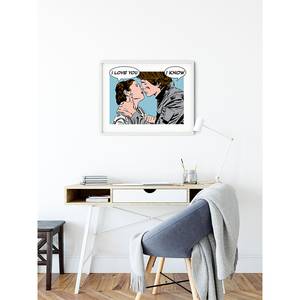 Wandbild Comic Quote Leia Han Mehrfarbig - Papier - 70 cm x 50 cm