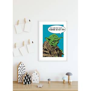 Wandbild Star Wars Comic Quote Yoda Mehrfarbig - Papier - 50 cm x 70 cm
