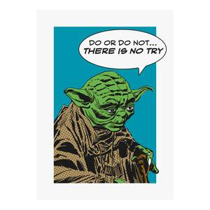 Tableau déco Star Wars Comic Quote Yoda Multicolore - Papier - 50 x 70 cm