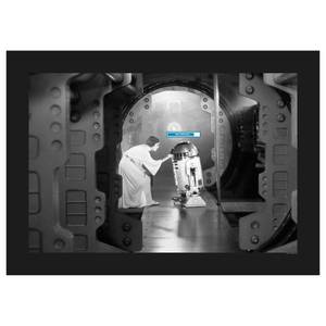 Poster Star Wars Leia R2D2 Upload Nero / Bianco - Carta - 70 cm x 50 cm