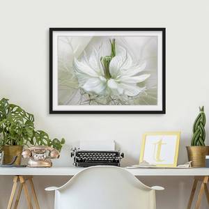 Afbeelding Witte Nigella II papier/grenenhout - wit - 100 x 70 cm