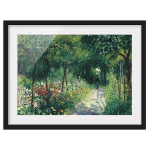 Tableau Renoir, Femmes dans un jardin II Papier / Pin - Vert - 100 x 70 cm