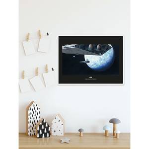 Wandbild Star Wars Hoth Orbit Schwarz / Weiß - Papier - 70 cm x 50 cm