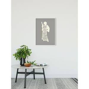 Wandbild Star Wars Silhouette Leia Grau / Beige - Papier - 50 cm x 70 cm