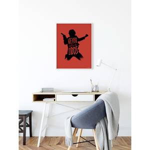 Wandbild Star Wars Silhouette Han Solo Rot / Schwarz - Papier - 50 cm x 70 cm