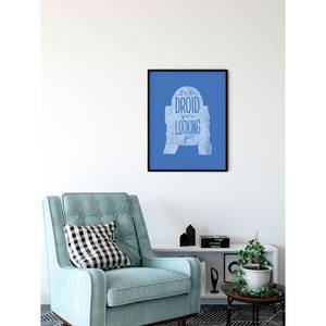 Wandbild Star Wars Silhouette R2D2 Blau / Weiß - Papier - 50 cm x 70 cm