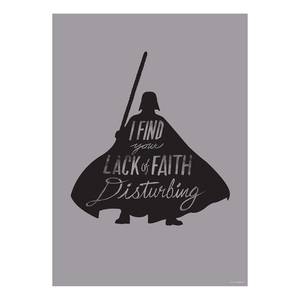 Wandbild Star Wars Silhouette Vader Grau / Schwarz - Papier - 50 cm x 70 cm