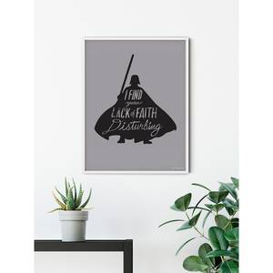 Tableau déco Star Wars Silhouette Vader Gris / Noir - Papier - 50 x 70 cm