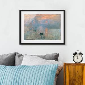 Afbeelding Claude Monet Impression II papier/grenenhout - blauw - 100 x 70 cm