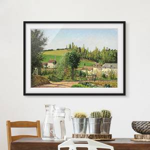 Tableau déco Pissarro, Petit village I Papier / Pin - Multicolore - 100 x 70 cm