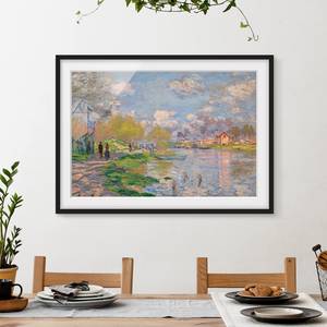 Afbeelding Claude Monet Seine II papier/grenenhout - meerdere kleuren - 70 x 50 cm