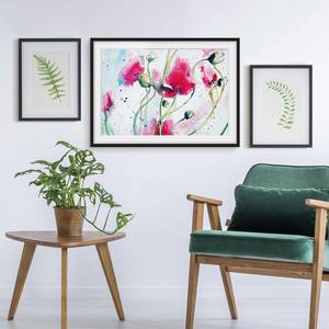 Afbeelding Painted Poppies II papier/grenenhout - lila - 70 x 50 cm
