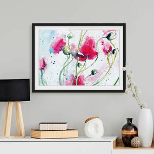 Afbeelding Painted Poppies II papier/grenenhout - lila - 100 x 70 cm