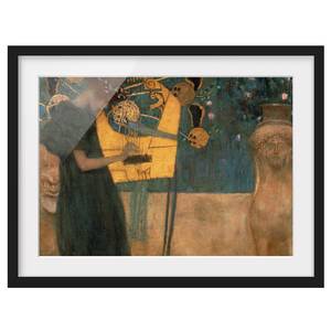Tableau déco Klimt La musique II Papier / Pin - Vert - 100 x 70 cm
