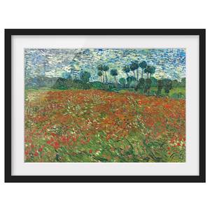 Afbeelding Van Gogh Klaprozenveld II papier/grenenhout - rood - 100 x 70 cm