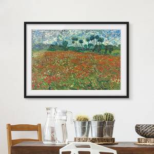 Bild Vincent van Gogh Mohnfeld II Papier / Kiefer - Rot - 100 x 70 cm