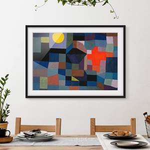 Tableau Paul Klee, Feu, pleine lune II Papier / Pin - Bleu - 70 x 50 cm