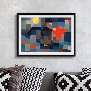 Tableau Paul Klee, Feu, pleine lune II Papier / Pin - Bleu - 70 x 50 cm