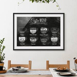 Afbeelding Koffie Krijtbord II papier/grenenhout - zwart/wit - 100 x 70 cm