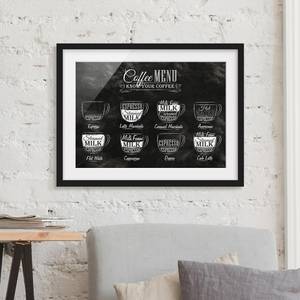 Afbeelding Koffie Krijtbord II papier/grenenhout - zwart/wit - 100 x 70 cm
