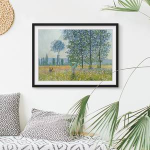 Tableau Monet, champs au printemps II Papier / Pin - Vert - 70 x 50 cm