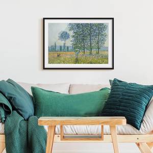 Tableau Monet, champs au printemps II Papier / Pin - Vert - 70 x 50 cm