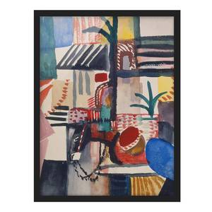 Poster cornice Macke Uomo con asino V Carta / Pino - Multicolore - 70 x 100 cm