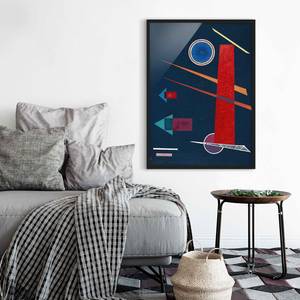 Tableau Kandinsky Rouge puissant V Papier / Pin - Noir - 50 x 70 cm