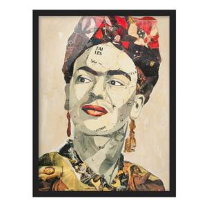 Bild Frida Kahlo Collage No.2 Papier / Kiefer - Beige - 70 x 100 cm