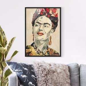 Afbeelding Frida Kahlo Collage No.2 papier/grenenhout - beige - 50 x 70 cm