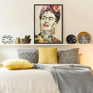 Afbeelding Frida Kahlo Collage No.2 papier/grenenhout - beige - 50 x 70 cm