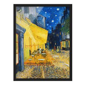 Tableau van Gogh, Terrasse de café Arles Papier / Pin - Jaune - 50 x 70 cm