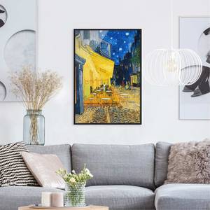 Tableau van Gogh, Terrasse de café Arles Papier / Pin - Jaune - 50 x 70 cm