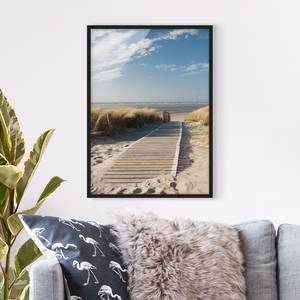 Bild Ostsee Strand I Papier / Kiefer - Beige - 70 x 100 cm