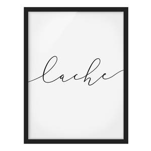 Poster con cornice scritta Lache Carta / Pino - Bianco - 70 x 100 cm