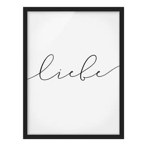 Afbeelding Liebe Kalligrafie papier/grenenhout - wit - 50 x 70 cm