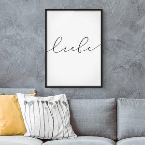 Poster con cornice scritta Liebe Carta / Pino - Bianco - 70 x 100 cm