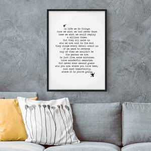 Poster e cornice In Life We Do Things Carta / Pino - Bianco - 50 x 70 cm