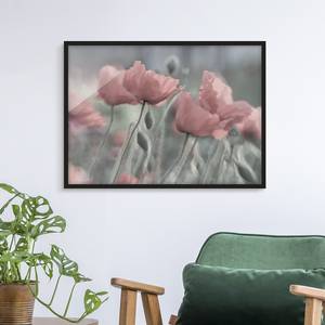 Afbeelding Pittoreske Klaprozen I papier/grenenhout - roze